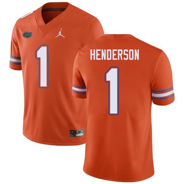 NCAA Florida Gators CJ Henderson Men's #1 Jordan Brand Orange Stitched Authentic College Football Jersey QVM5364OA